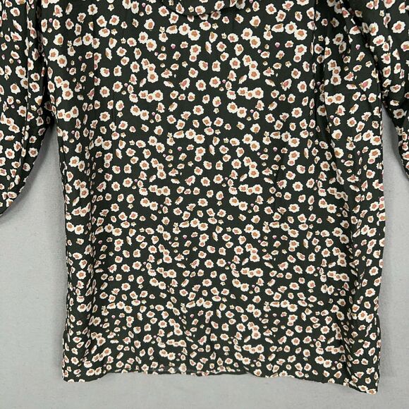 Michelle McDowell Dress Womens Large Green Ditsy Floral Ruffle Boho Cottage Fem - Picture 3 of 13